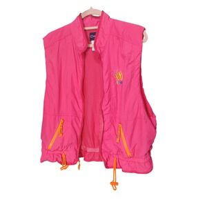 Vintage 90s‎ Catalina Collection Pink Nylon Vest XL Sleeveless Zip Up